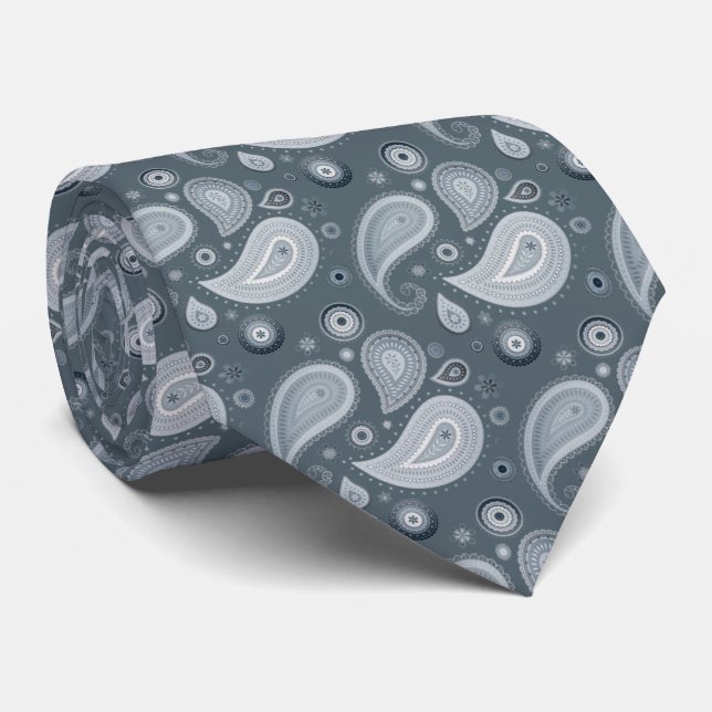 Gravata Corbata elegante azul a gris (Rolled)