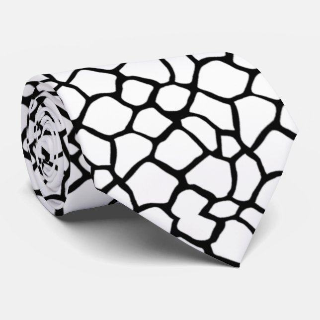 Gravata Corbata en blanco y negro (Rolled)