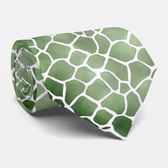 Gravata Corbata verde con blanco (Rolled)