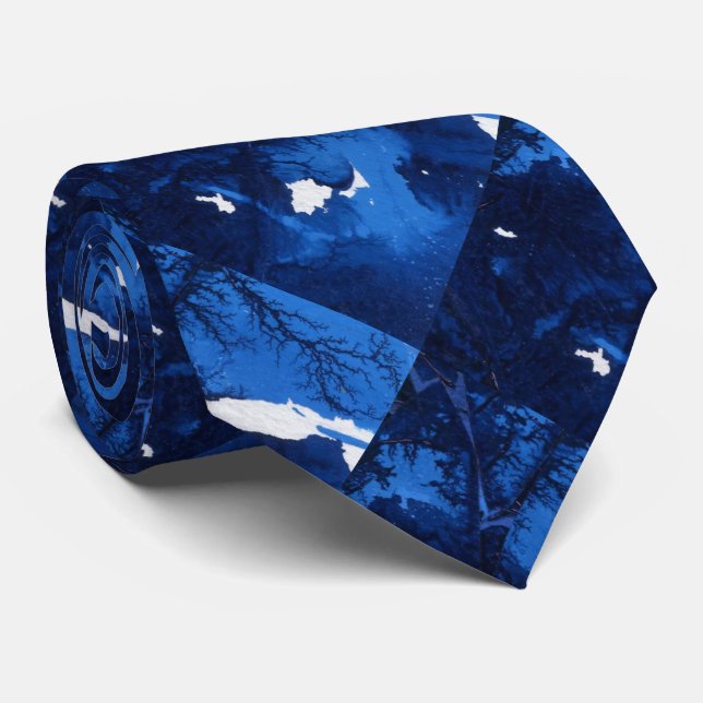 Gravata "Cordilha Congelada" Tinta Abstrata (Rolled)
