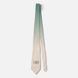 Gravata Cores Ombre Branco Antigo e Verde Inverno