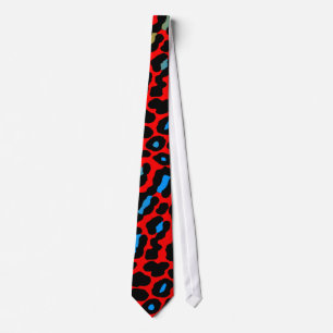 Gravata Corey Tiger 80s Retro Neon Leopard