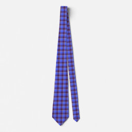 Gravata Cornflower Blue and Livid Brown Plaid Neck Tie