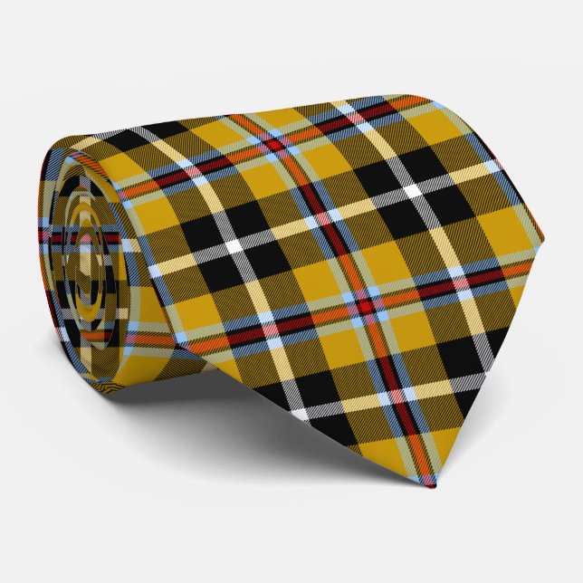 Gravata Cornish National Tartan Yellow and Black Xadrez (Rolled)