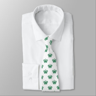 Gravata Coroa 01 - Floresta Verde em Branco