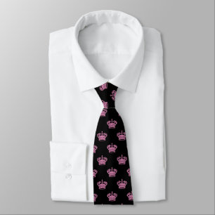 Gravata Coroa 01 - Rosa em Preto