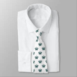 Gravata Coroa 01 - Verde escuro em branco