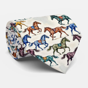 Gravata Corrida de Cavalos Faux Seda Prêmio Cavalheiro C