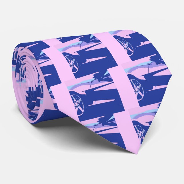 Gravata Corveta roxa e rosa (Rolled)