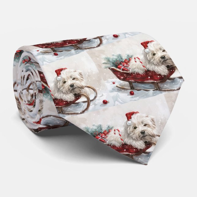 Gravata Coton De Tulear Cão Festivo (Rolled)