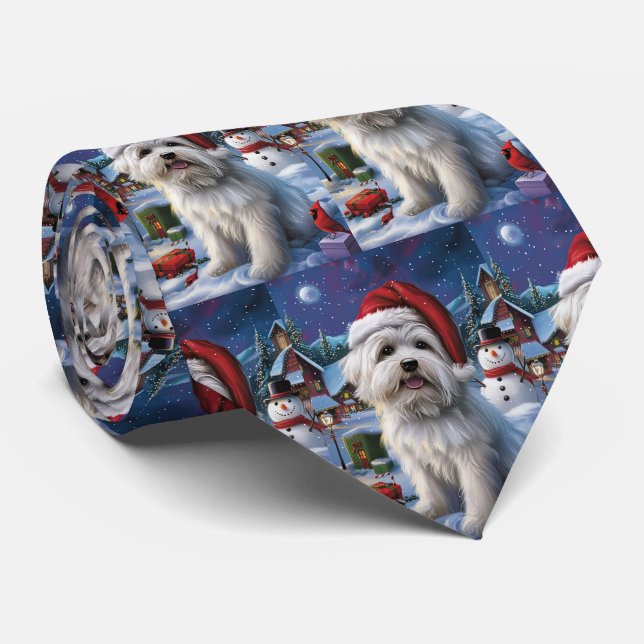 Gravata Coton De Tulear Winter Wonderland Natal Joy (Rolled)