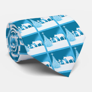 Gravata Cowboy Ocidental Rezando Cena de Neve de inverno