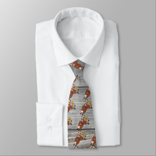 Gravata Cowboy-Riding-Bull-In-Rodeo-Tie