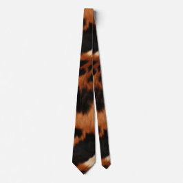 Gravata Cowhide Preto-Castanho