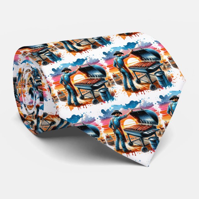 Gravata Cozimento e CHURRASCO de cowboy ocidental (Rolled)