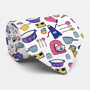 Gravata Cozinha Brilhante Utensílios Cozinheiros