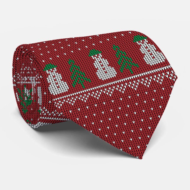 Gravata Cozy Red Christmas Festive Holiday  (Rolled)