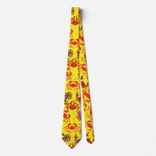 Gravata Crabs Patternx4 B Amarelo BG
