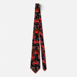 Gravata Crabs Patternx4 Preto BG