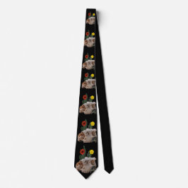 Gravata Crânio animal, cacto, flores e aranha gira