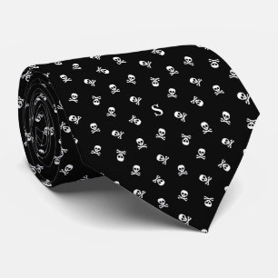 Gravata Crânio e Crossbones Monogramas Halloween