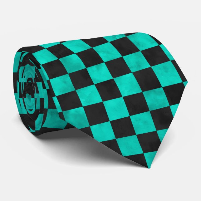 Gravata Crânios Turquesa e Série de Girassóis Design 6  (Rolled)