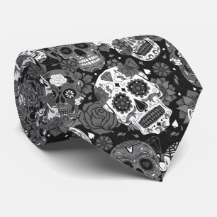 Gravata Cravo de açúcar preto padrão ornamental floral