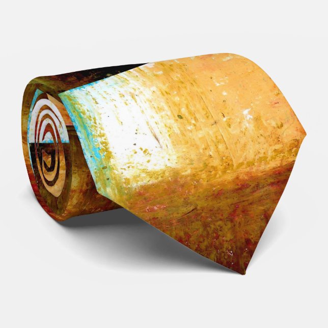 Gravata Creative Original Brown Abstrato Art Moderno (Rolled)