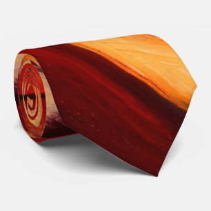 Gravata Creative Original Brown Red Yelllow Abstrato