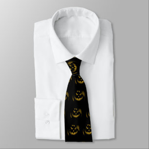 Gravata Creepy Jack o'Lanterna Halloween Tie