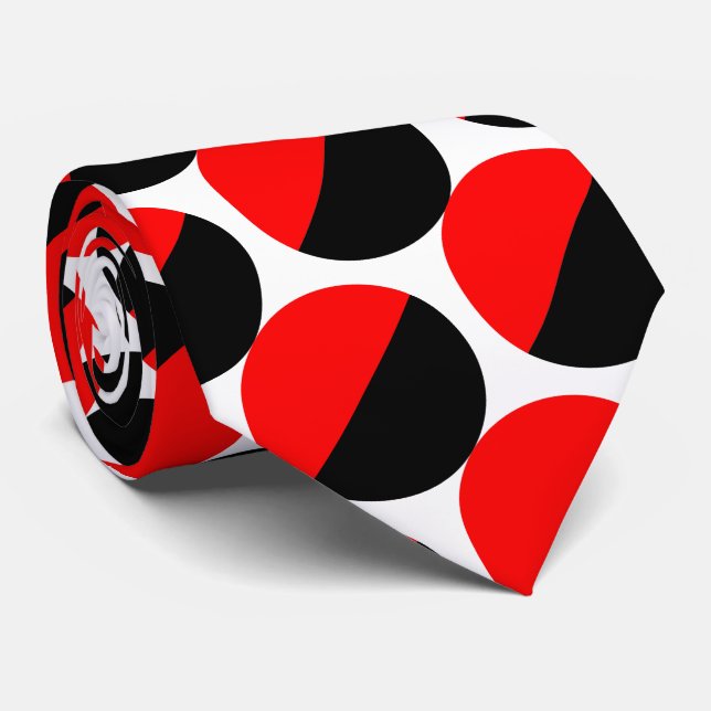 Gravata Crescentes Alternados 05a - Vermelho e Preto (Rolled)