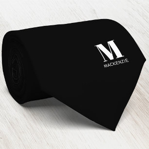 Gravata Crest Inicial Monograma Moderno Personalizado Pret