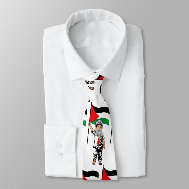 Gravata Criança com a bandeira Keffiyeh Palestine (Amarrado)