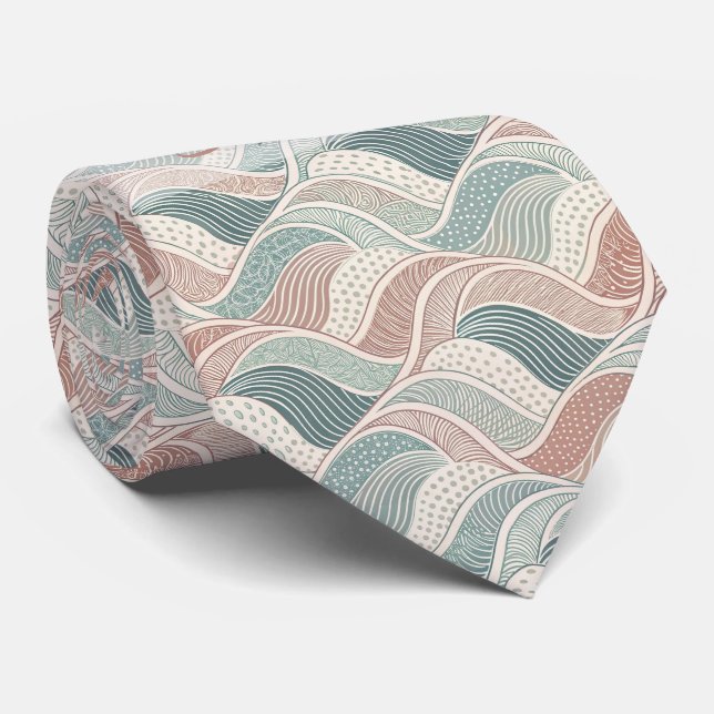 Gravata Crie suas Próprias Ondas Rosa Verde (Rolled)