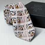 Gravata Crie uma colagem personalizada de fotos com 4 foto<br><div class="desc">Fundo branco - Use sua foto ou fotos favoritas para fazer uma manga divertida para compartilhar com amigos. Isso inclui uma combinação das suas quatro fotos favoritas. Outras combinações estão disponíveis em nossa loja. Você também pode comprar isto sem mudar os fotos se você gosta de cachorros com óculos.</div>