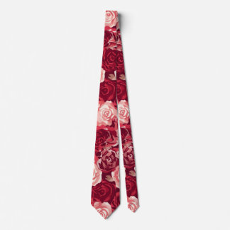 Gravata Crimson & Blush Seamless Rose Pattern
