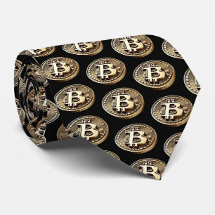 Gravata Criptomoeda digital em numerário do Ouro Bitmoney