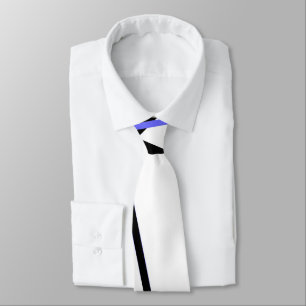 Gravata Crises Cruzadas Blue e Black Stripes em Branco