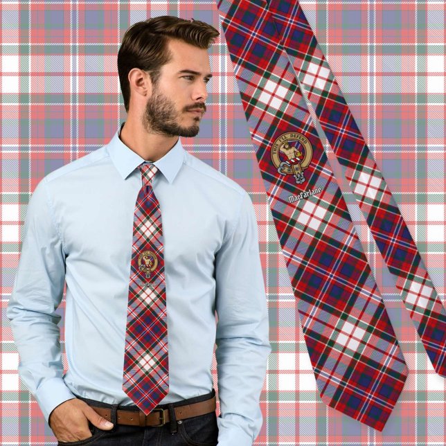 Gravata Crista do Clã MacFarlane sobre Tartan de Gala (Criador carregado)