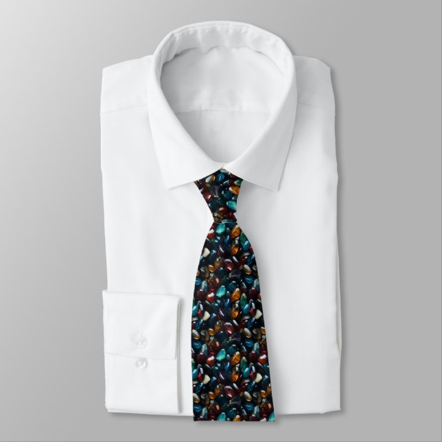 Gravata Cristais e Pedras Gemônicas Necktie (Amarrado)