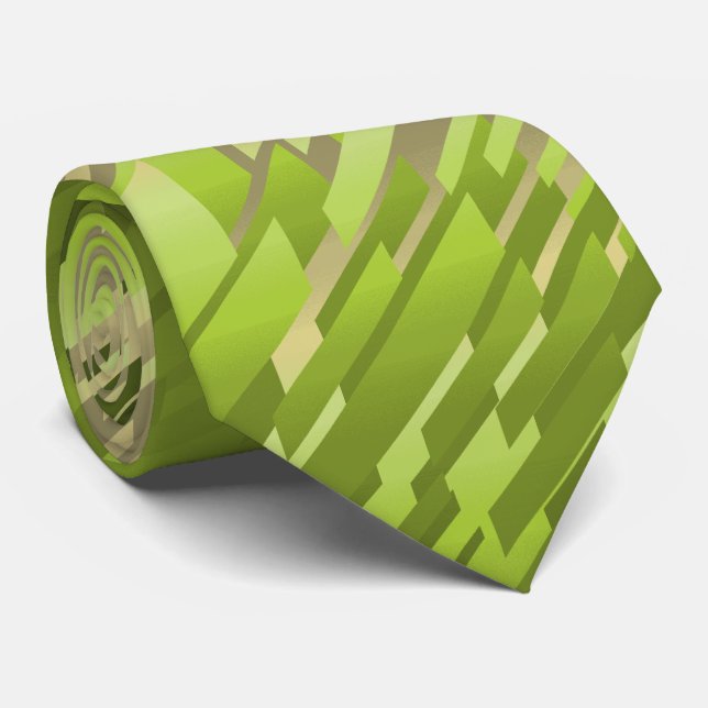 Gravata Cristal Prism Striped Spectrum Verde De Dois Lados (Rolled)