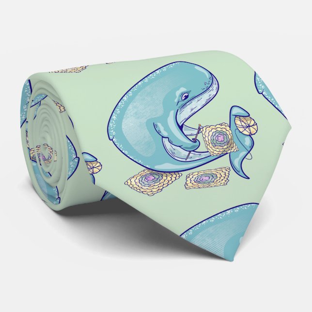 Gravata Crocheting de baleias (Rolled)