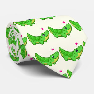 Gravata Crocodilo bonito ama cartoon kawaii