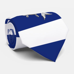 Gravata Cromo como a Sereia nas faixas azuis do marinho ná