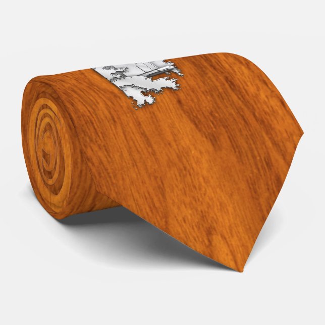 Gravata Cromo como Farol no Teak Wood impressão (Rolled)