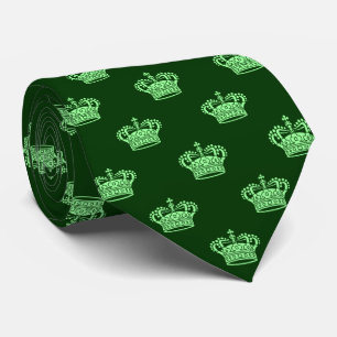 Gravata Crown 01 - Verde Menta em Verde Floresta Escuro