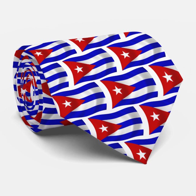 Gravata Cuba Flag Tie (Rolled)