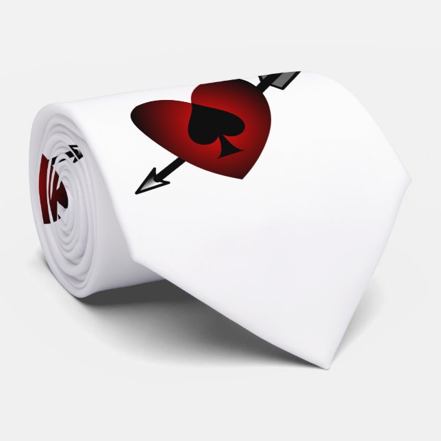 Gravata Cupid Heart Black Spade Thunder_Cove (Rolled)