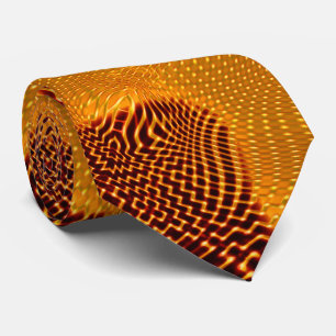 Gravata Curva laranja e pontos de ourados sobre marrom