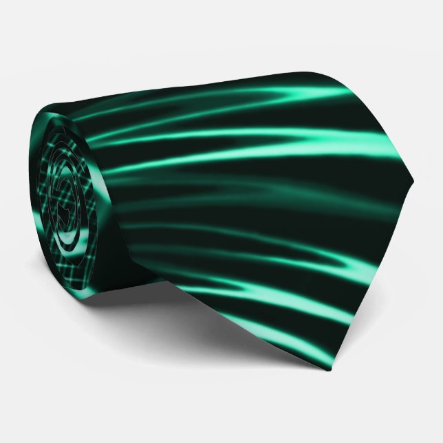 Gravata Curvas pontiagudas em mistura de verde-selva e men (Rolled)